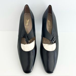 Vintage Ñora Yanko Heels, Made in Spain, Black with Buckle, Size 10, New